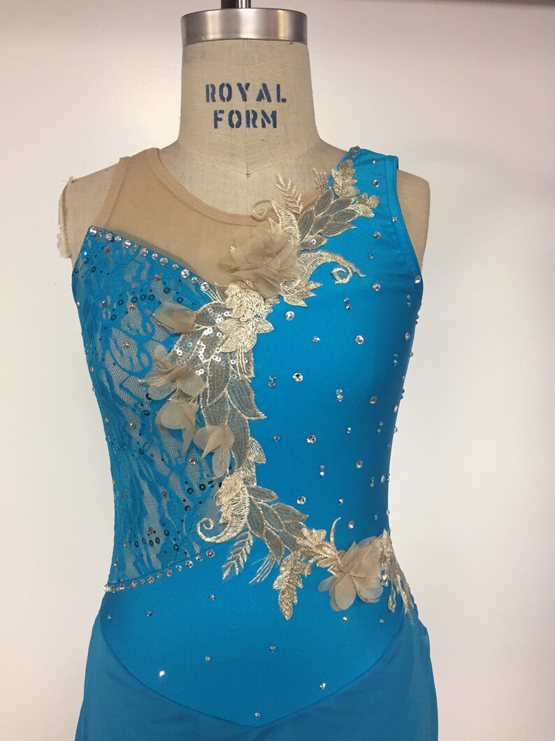 Adult XS Turquoise Figure Skating Dress Etsy