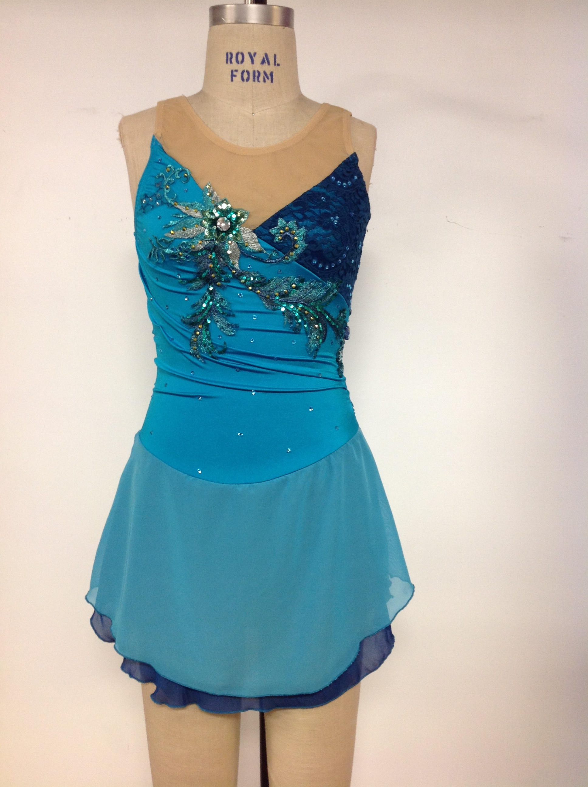 teal skating dress