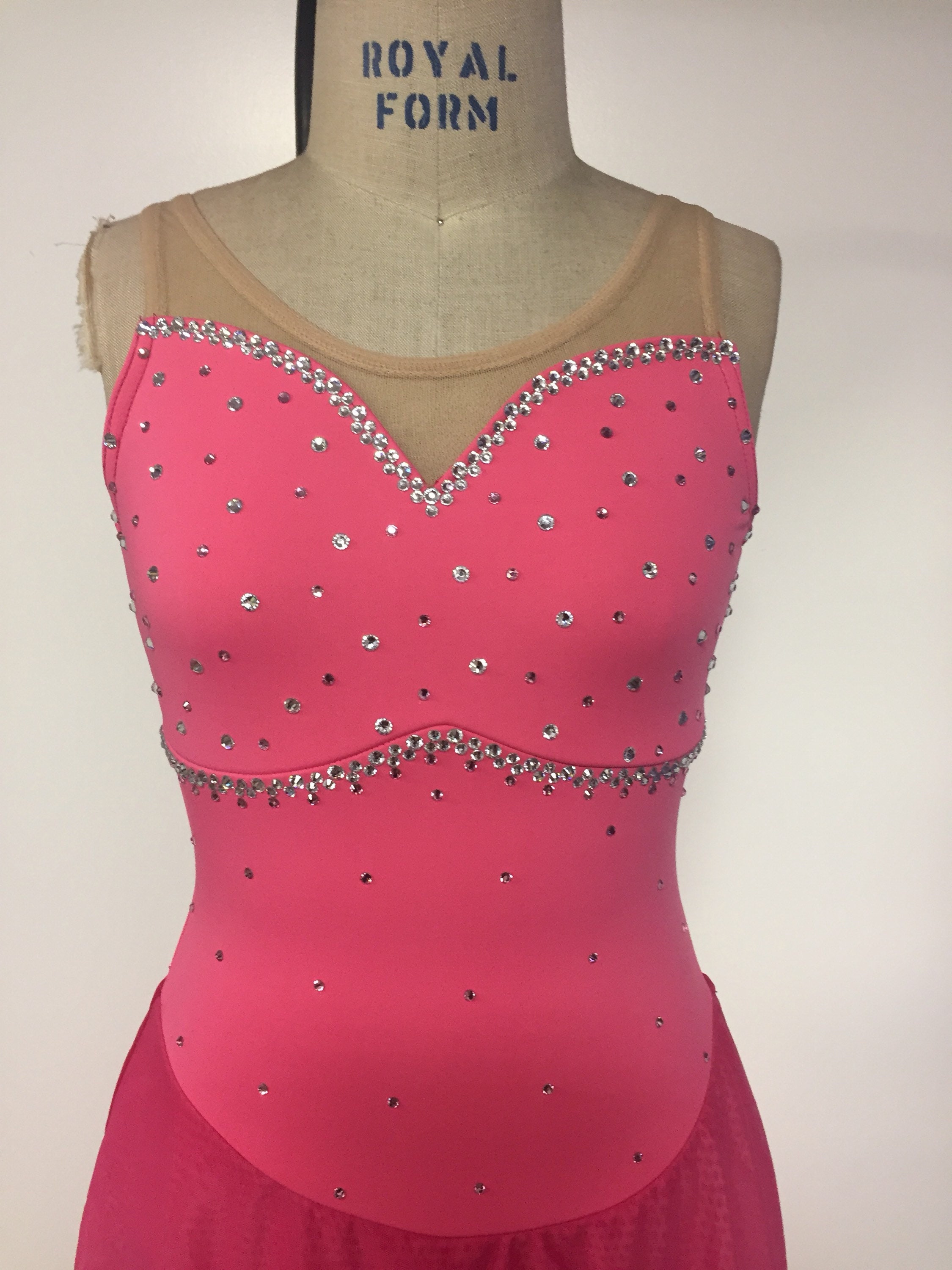 Adult XS pink figure skating dress Etsy