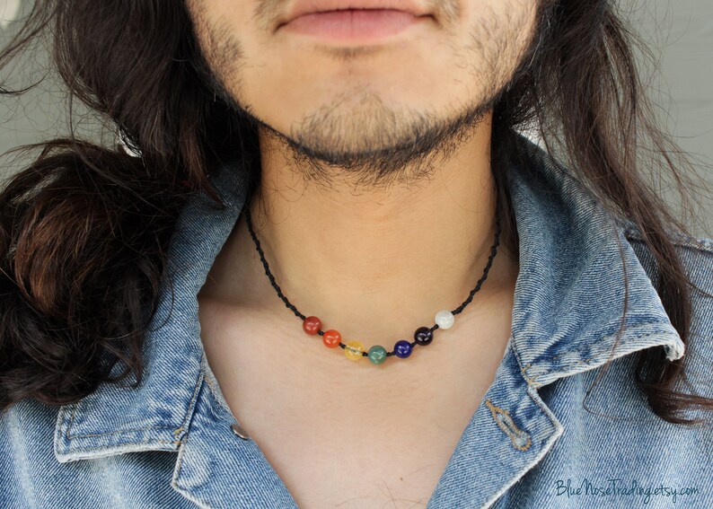 Crystals Citrine Hemp Macram\u00e9 Carnelian Lapis Lazuli Moonstone Red Jasper Amethyst 7 Chakra Gemstone Necklace Moss Agate