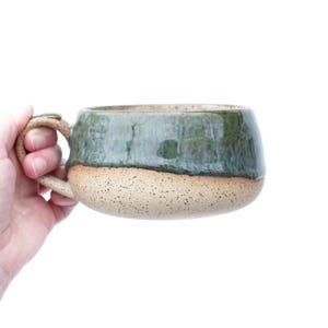 Handmade Green Glazed Ceramic Mug | Texas Artisan Made Pottery