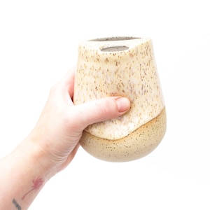 Peaches & Cream Ceramic Cozy Bookish Sip Top Cup | Texas Wheel Thrown Pottery Handmade Glaze | Coffee Tea Mug | Ready to Ship Gift for Her