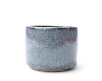 2.75" Small Ceramic Succulent Planter: Dark Blue Speckled Stoneware Pottery Pot
