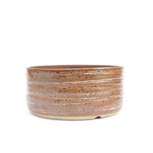 5.5 inch Handmade Brown Speckled Ceramic Planter: Rustic Stoneware Pot