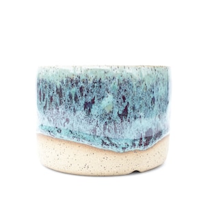 4.75" Blue Raspberry Ceramic Plant Pot: Handcrafted Stoneware Planter, Freeze Safe