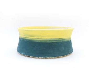 Ceramic Bonsai Pot Handmade Texas Clay Pot with Drainage Round Pot for Bonsai Tree Shohin Display Container Stoneware Pot Bright Colors 7"