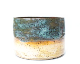 Green Ceramic Planter Pot with Drainage 6&quot; | Wheel Thrown Stoneware | Succulent or Cactus | Small Batch Studio Pottery Handmade in Texas