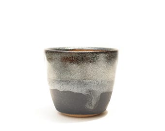 2.75" Small Ceramic Succulent Planter: Black Glitter Speckled Stoneware