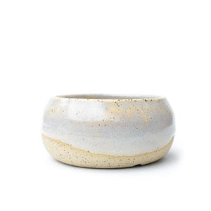 Pot de fleurs en céramique pastel de 4,5 po. : pot de fleurs en grès moucheté | Poterie artisanale du Texas