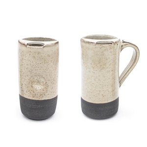 Black Clay Ceramic Travel Tumbler: Artisan Handcrafted Coffee Mug