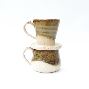Ceramic Coffee Pour-Over Set with Mug | Handmade Stoneware Coffee Maker Dripper Kit | Artisan Gifts for Anniversary | Birthday Gift for Him