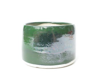 4 inch Green Speckled Ceramic Planter Pot | Handcrafted Pottery