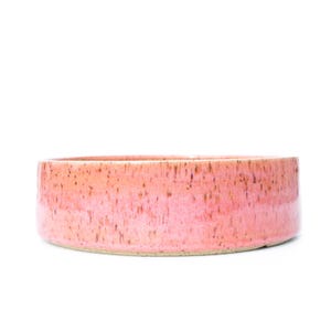 Coral Pink Ceramic Bonsai Pot 7.5" | Wheel Thrown Pottery Planter Handcrafted in Texas