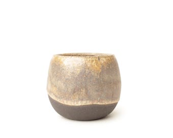 2.75 inch Handmade Pastel Black Ceramic Planter: Mini Succulent Cactus Pot