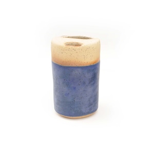 Taza de viaje de cerámica azul índigo para llevar / Texas Wheel Throwd Speckled Stoneware Iced Coffee Tea Tumbler / Hecho a mano listo para enviar regalo imagen 2