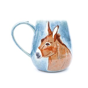 Grande tasse à roulettes âne brun de 20 oz : tasse à café en céramique faite main