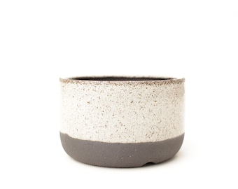 3.5" Cookies & Cream Glazed Ceramic Succulent Planter: Wheel Thrown Stoneware