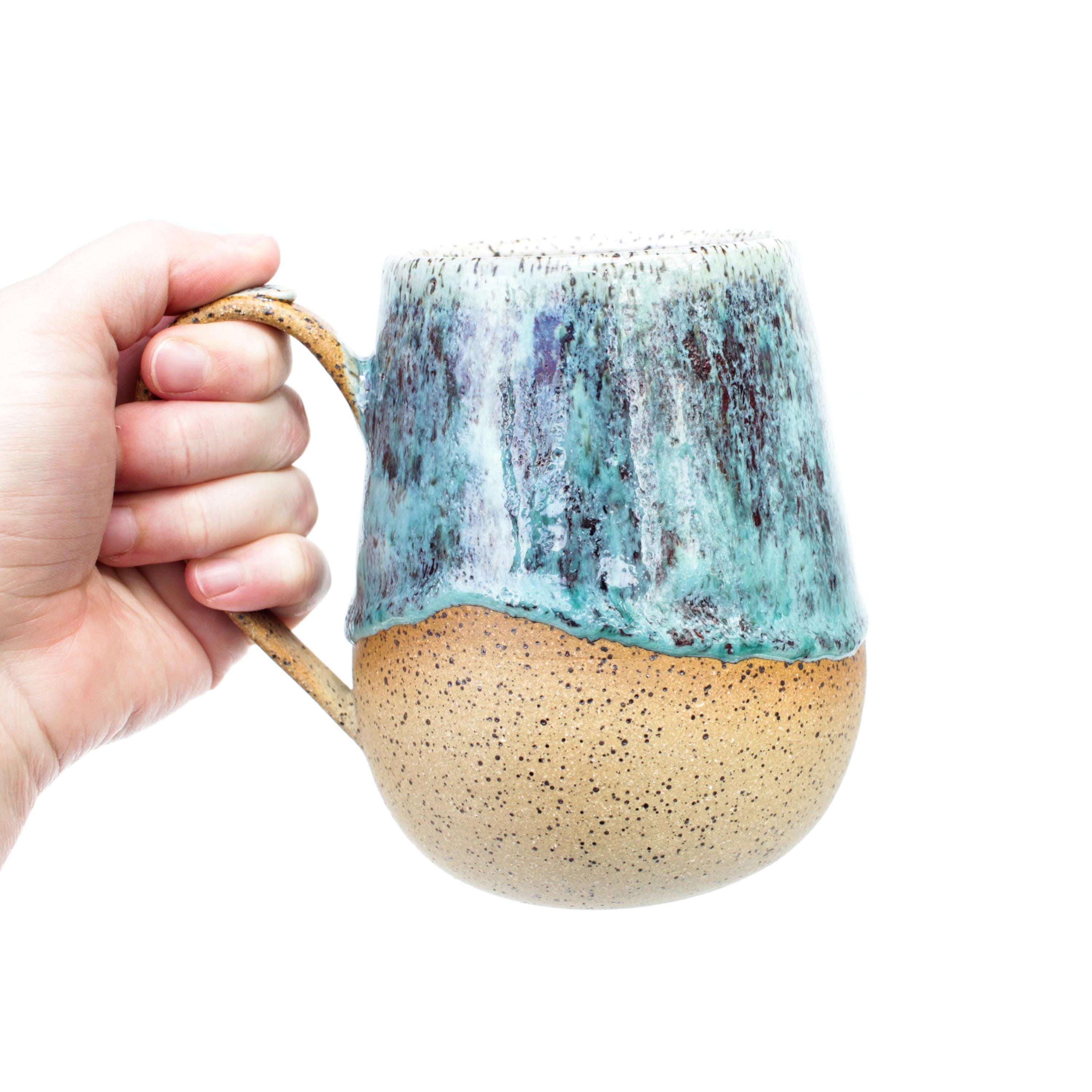 Blue Raspberry Glazed Speckled Ceramic Mug: Handmade Stoneware Pottery ...