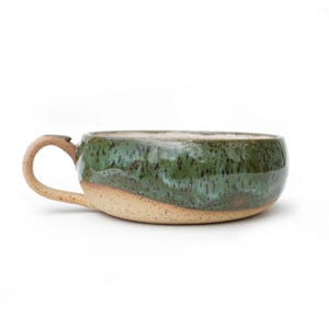 Handmade Green Glazed Ceramic Mug | Texas Artisan Made Pottery
