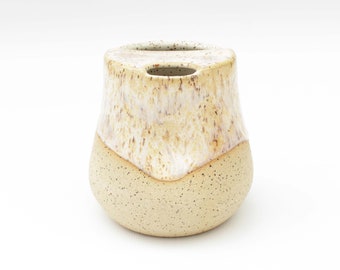 Peaches & Cream Ceramic Travel Tumbler ToGo Cup | Texas Wheel Thrown Stoneware Pottery  | Handmade Glaze | Coffee Tea | Ready to Ship Gift