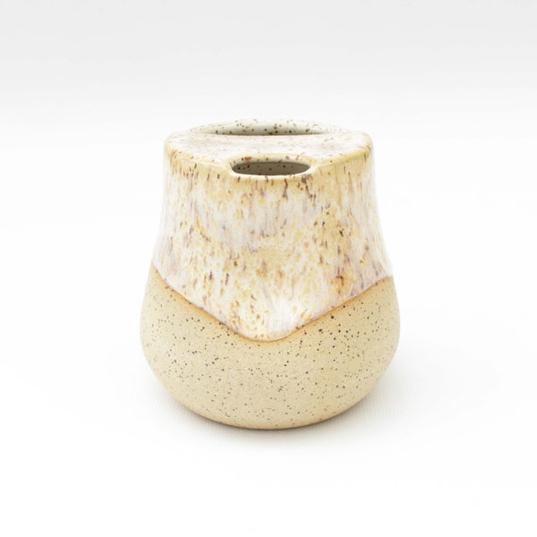Peaches & Cream Ceramic Travel Tumbler ToGo Cup | Texas Wheel Thrown Stoneware Pottery  | Handmade Glaze | Coffee Tea | Ready to Ship Gift