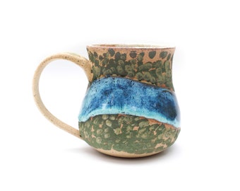 River Mug | Wheel Thrown Pottery | Small Batch Studio Ceramics | Handmade Hand Painted | Cup | Coffee Tea | Stoneware | Gift | Texas