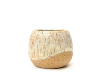 2.75" Small Ceramic Succulent Planter: Pastel Speckled Stoneware Pottery