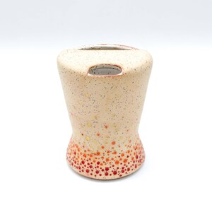 Flame Ceramic Travel Tumbler To-go Cup | Wheel Thrown Speckled Stoneware Pottery | Crater Sensory Texture | Coffee Tea | Ready to Ship Gift