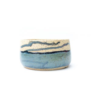 Jardinière en céramique bleue de 4,5 po. : petit lot de poterie d'atelier, résistant au gel