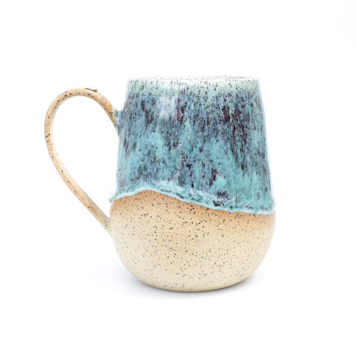 Blue Raspberry Glazed Speckled Ceramic Mug: Handmade Stoneware Pottery ...