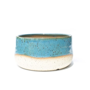 Turquoise Ceramic Planter Pot: Handmade Stoneware for Succulents