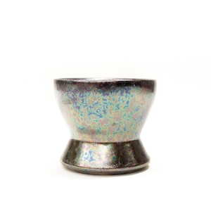 2.75" Small Ceramic Succulent Planter: Oil Slick Rainbow Speckled Stoneware