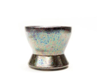2.75" Small Ceramic Succulent Planter: Oil Slick Rainbow Speckled Stoneware