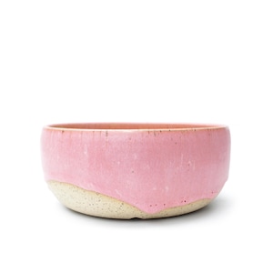 7-Zoll-Pflanzgefäß aus rosa gesprenkelter Keramik: Töpferscheibe mit Abflussloch