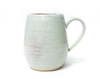 Seafoam Green Ceramic Mug with Handle | Wheel Thrown Stoneware Pottery Handcrafted in Texas