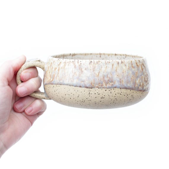 Handmade Speckled Stoneware Mug: Artisan Pottery Coffee Cup, Made in Texas