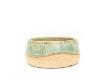 Ceramic Planter 4" | Seafoam Green Stoneware Wheel Thrown Pot with Drainage | Succulent or Cactus | Small Batch Pottery | Made in Texas