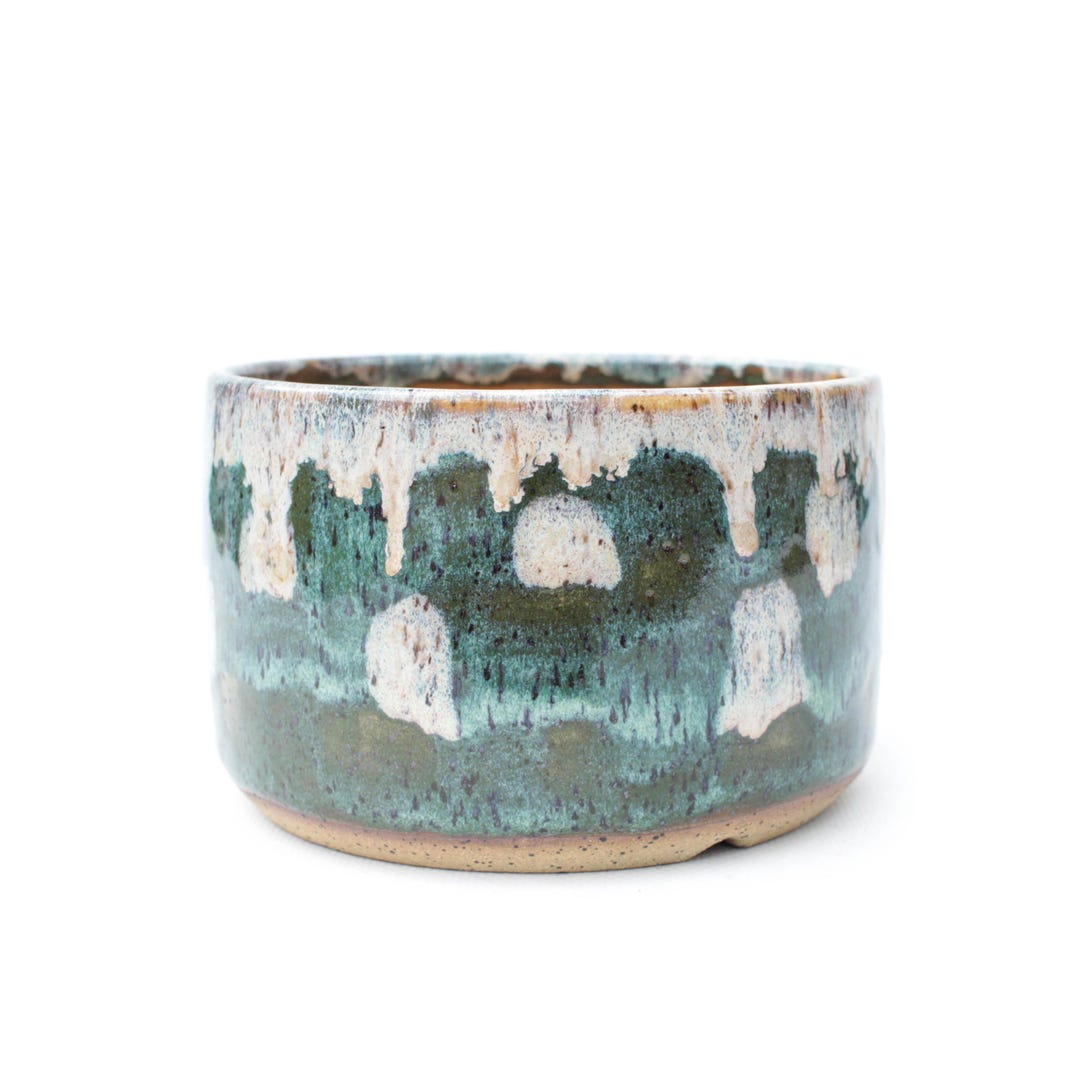 Green Speckled Ceramic Planter 5": Wheel Thrown Succulent Pot, Handmade ...