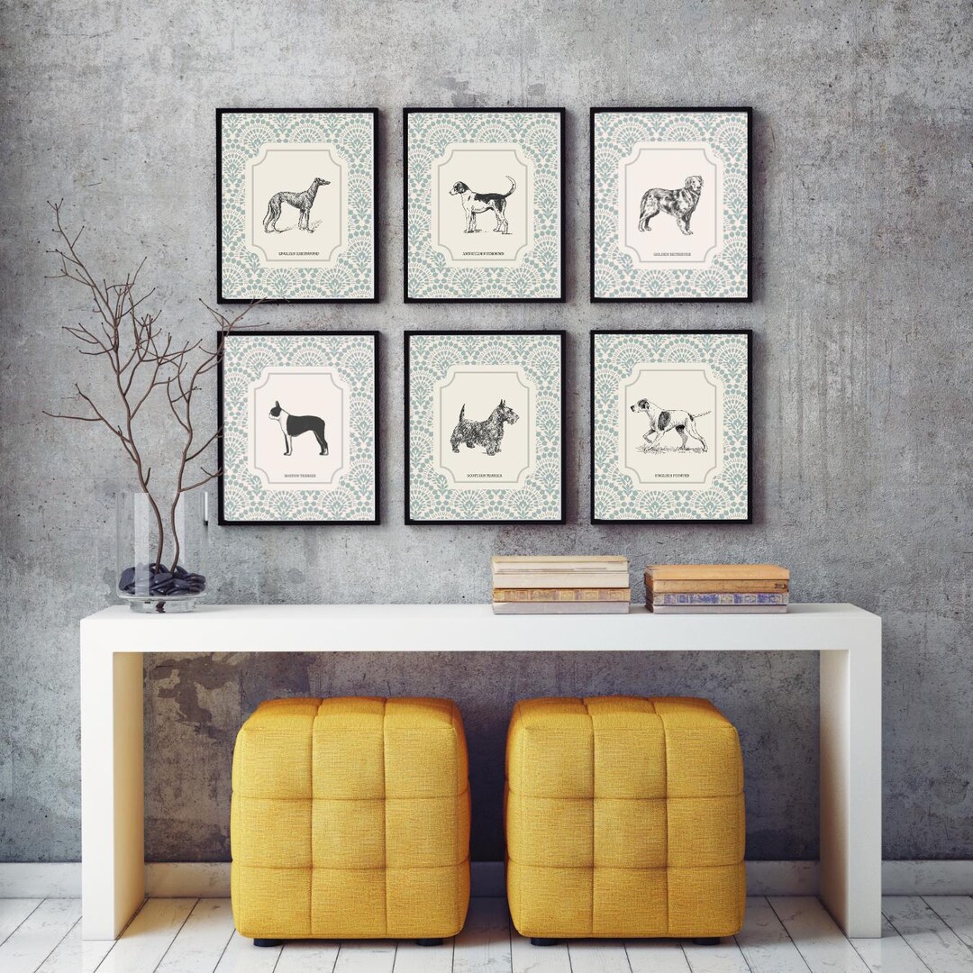 Vintage-inspired Printable Wall Dog Art Poster, Decor for Kids Room ...