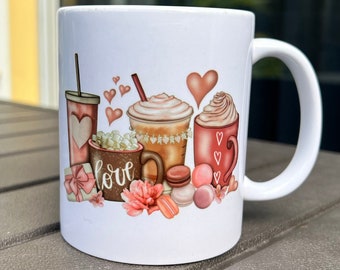 Personalisierte Valentinstag-Kaffee-Tasse, Liebes-Kaffee-Tasse, Kaffee-Liebhaber-Becher, Valentinstag-Geschenk, Geschenk für Frau, Geschenk für Freundin