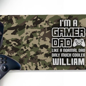 Personalized Gamer Desk Cushion Pad Desk Accessories - Custom Gaming Desk Pad For Dad - Gaming Desk Mat Large Mouse Pad Gift for Son For Him
