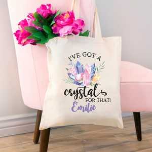 Personalized Crystal Tote Bag Gift for Her-Crystals Tote Bags Gift for Friend-Custom Tote Bag Market Tote Crystal Bag-Boho Chic Gift for Mom image 1