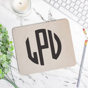 Personalized Mouse Pad Home Office Decor - Monogram MousePad Desk Accessories Coworker Gift for Him - Custom Mouse Pad Teacher Gift for Her