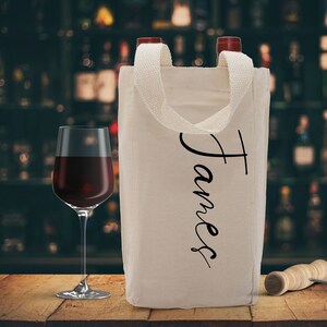 Wine Bottle Bag Housewarming Gifts- Personalized Wine Bottle Tote Hostess Gift-Wine Lover Gift Bridal Party Favors-Custom Wine Bag Christmas