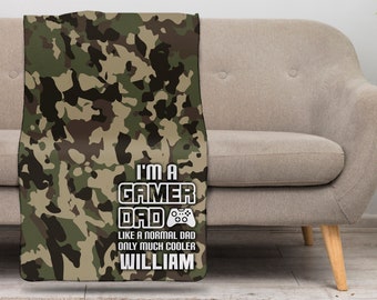 Couverture personnalisée Gamer Blanket Gift pour papa - Gaming Blanket Gift for Him- Gaming Throw Blanket Gift for Husband- Gamer Fleece Blanket