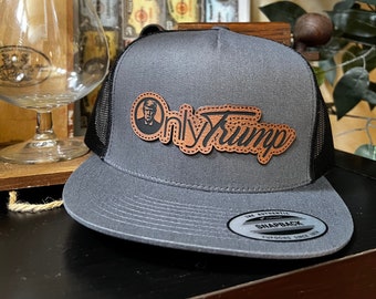 Only Trump Trucker Hat, I&#39;m Voting Only Felon 2025, MAGA Hat, Conservative Cap, Leather Patch Hat,- Adjustable Snapback for Republicans