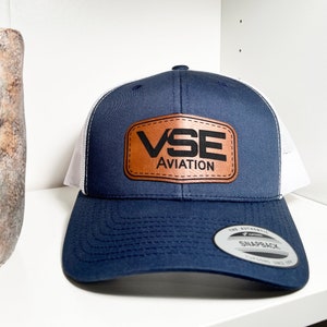 Custom Trucker Leatherette Patch Hat, Laser Engraved for Company Brand, Personalized Logo or Text, Personalized Hats, Custom Hats, Business