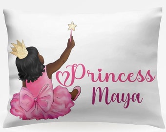 Cadeau personnalisé princess Pillowcase Bedroom Decor pour fille- Cadeau de taie d’oreiller pour fille- Housse d’oreiller personnalisée Housses d’oreiller Cadeau d’anniversaire