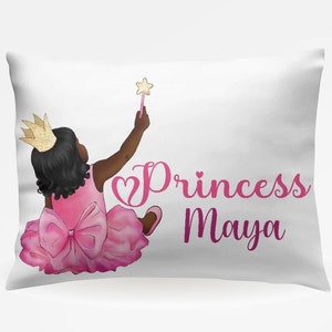 Personalized Princess Pillowcase Bedroom Decor Gift for Girl- Pillow Case Gift for Daughter- Personalized Throw Pillow Covers Birthday Gift