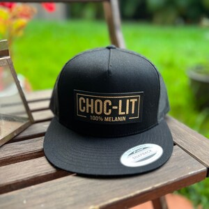 Casquette trucker Choco-Lit 100 % mélanine, chapeau magique fille noir, Noël mélanine, reine mélanine, chapeau mélanine fille, idée cadeau de Noël fille noire image 4